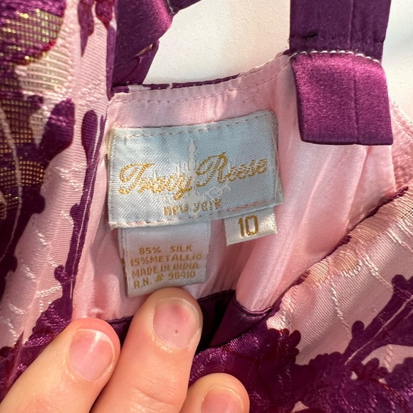 Tracey Reese NY Silk & metallic babydoll frock Anthropologie Sz 10 - Picture 3 of 8